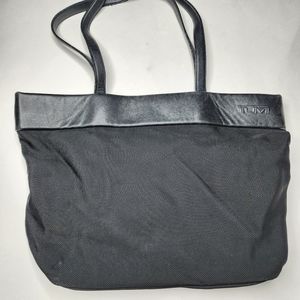 Tumi Nylon Leather Tote Bag Black